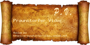 Praunstorfer Vidor névjegykártya